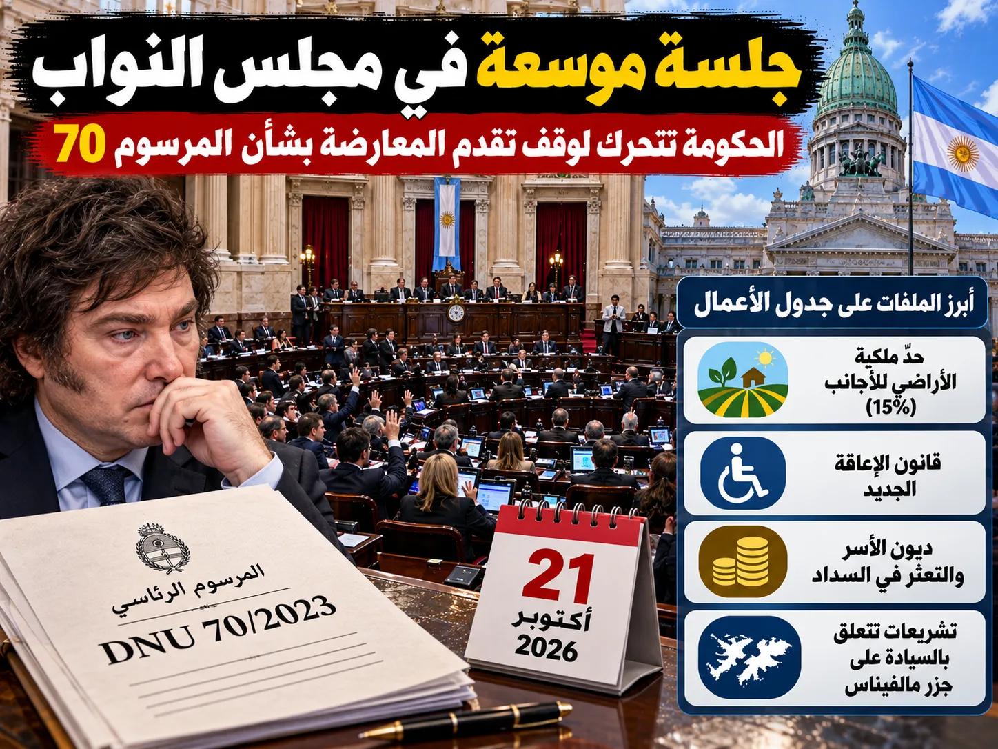 جلسة برلمانية كبرى لتعديل دي إن يو 70