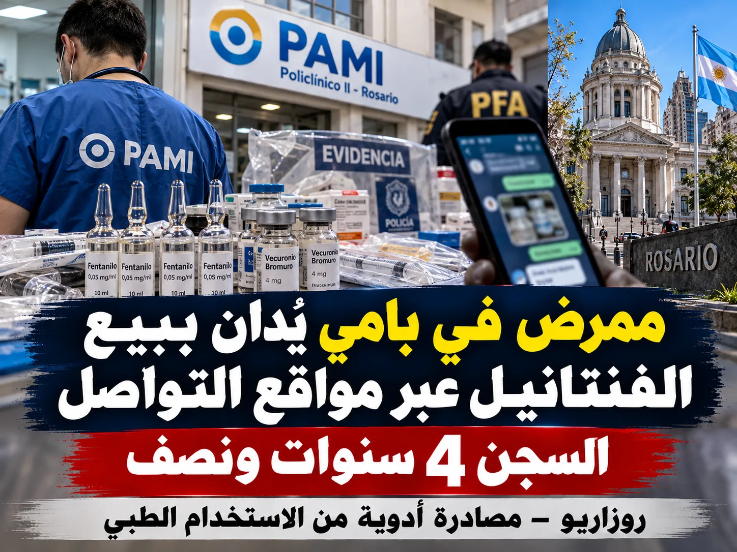 ممرض في روزاريو يُدان ببيع الفنتانيل عبر الإنترنت بعد وفاة مريض