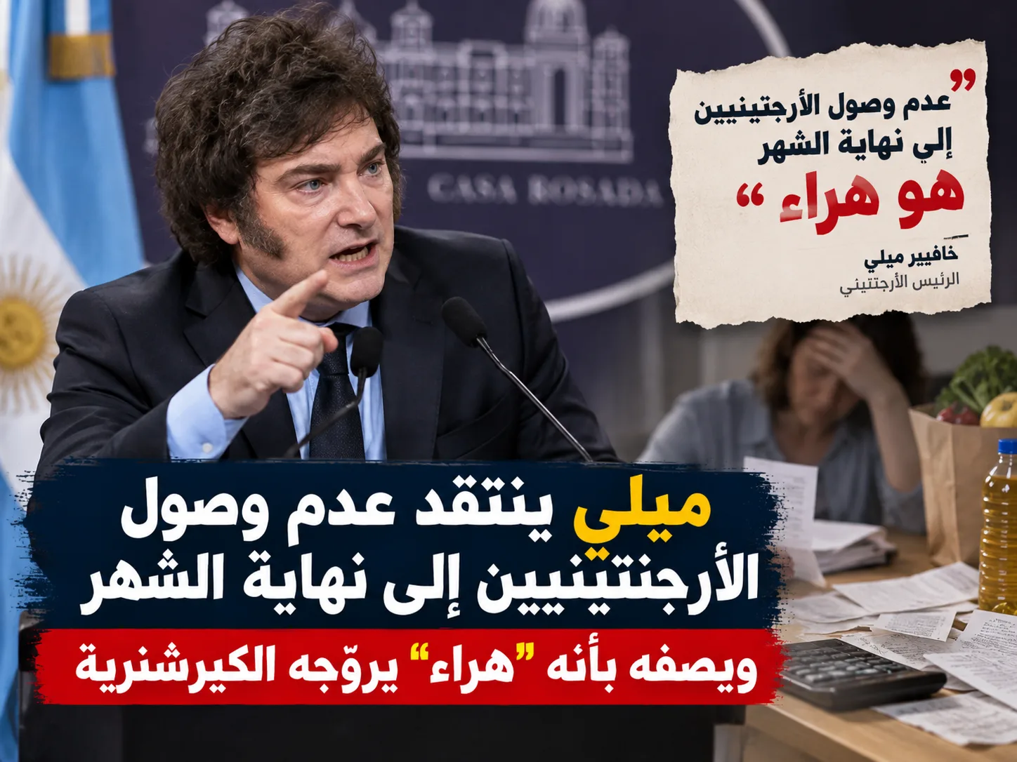 تصريحات ميلي حول أزمة المعيشة في الأرجنتين