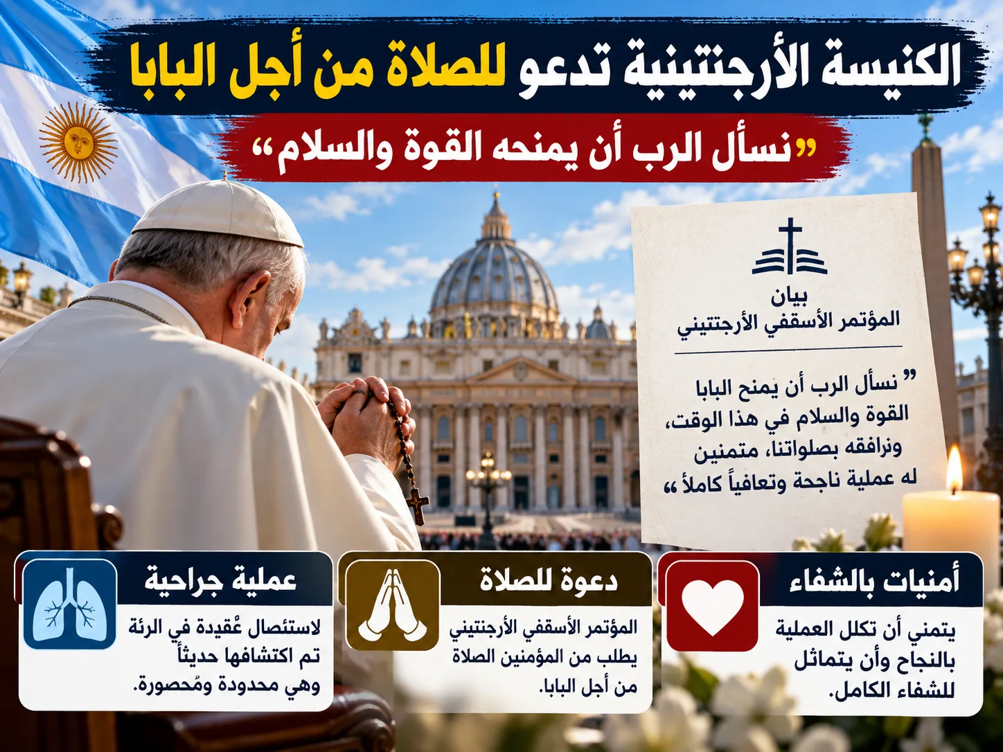 الكنيسة الأرثوذكسية تدعو للصلاة قبل عملية البابا