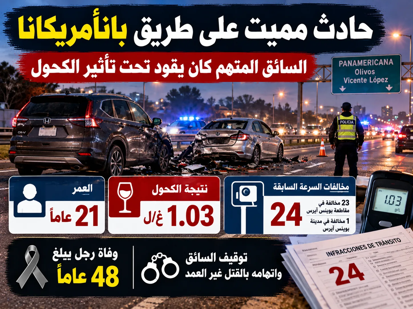 حادث مميت على الطريق السريع باناميريكانا